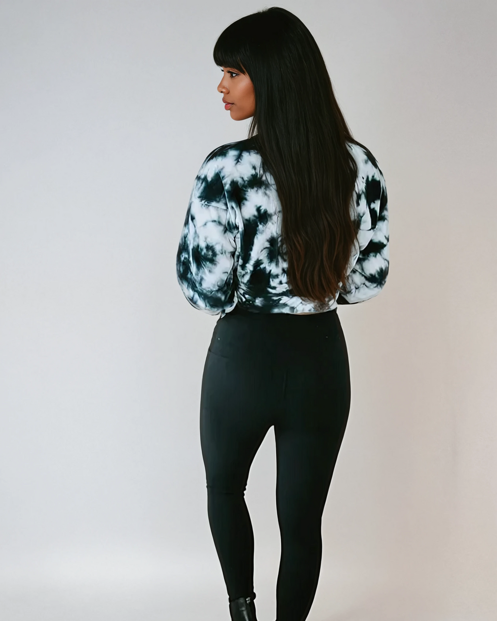 Midnight Velvet Tie-Dye Crop Pullover Fitkitty Culture Athleisure Wear, Yoga Wear & Women's Clothing