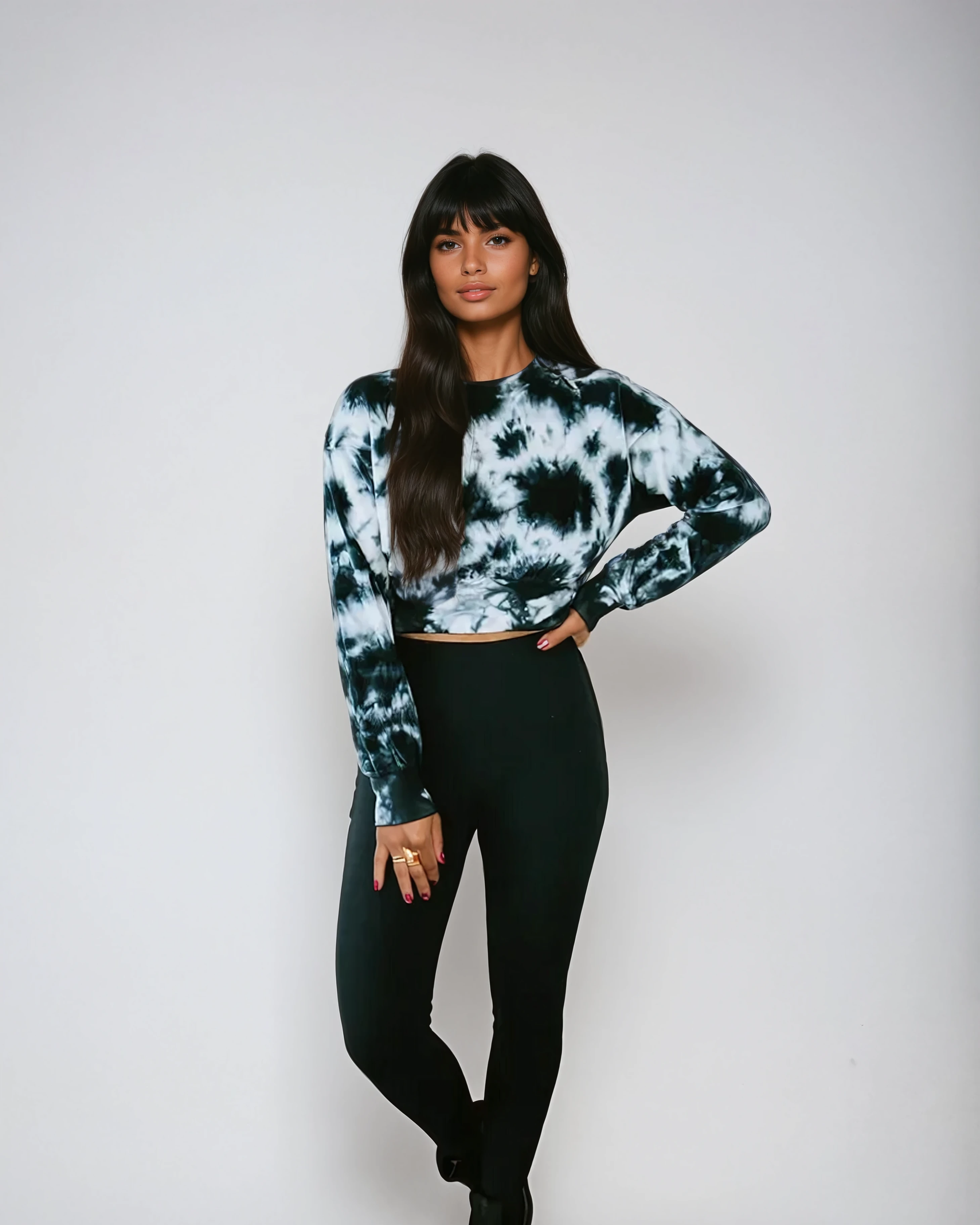 Midnight Velvet Tie-Dye Crop Pullover Fitkitty Culture Athleisure Wear, Yoga Wear & Women's Clothing