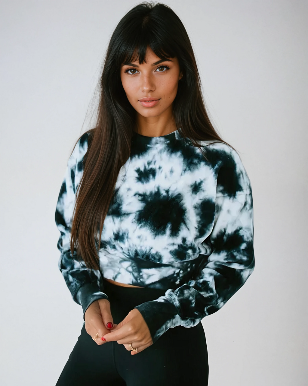 Midnight Velvet Tie-Dye Crop Pullover Fitkitty Culture Athleisure Wear, Yoga Wear & Women's Clothing