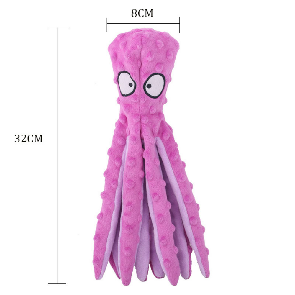 Interactive Bite-resistant Plush Octopus Pet Toy Wear for Art Thou