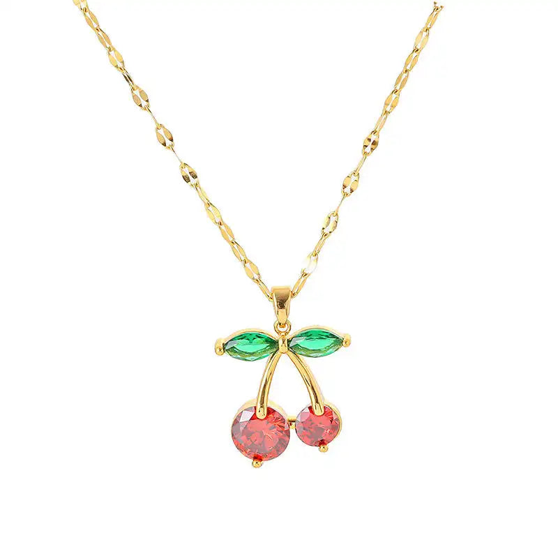 Retro Cherry Charm Necklace Fitkitty Culture Athleisure Wear, Yoga Wear & Women's Clothing
