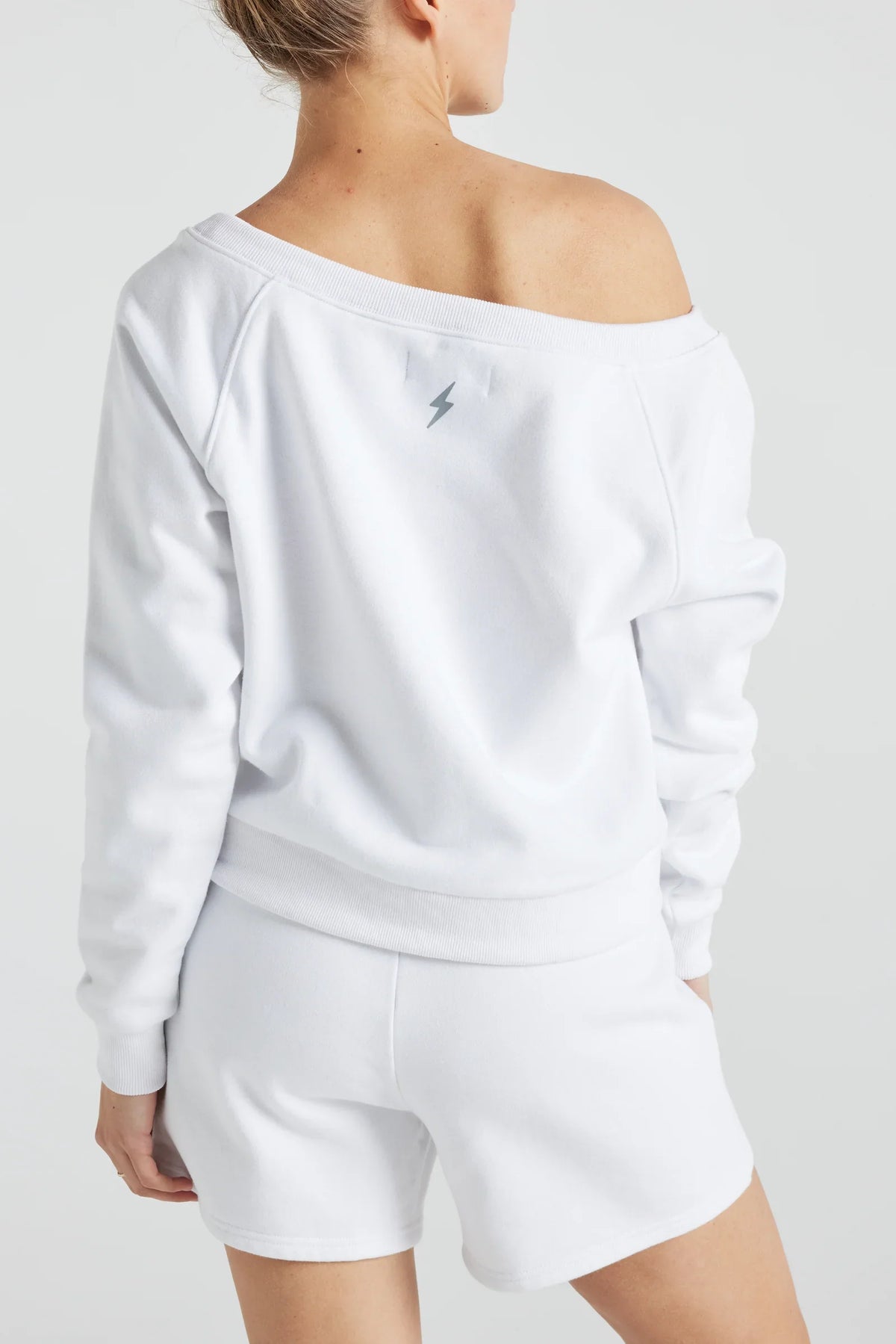 Off Shoulder Sweatshirt in White Fitkitty Culture Athleisure Wear, Yoga Wear & Women's Clothing