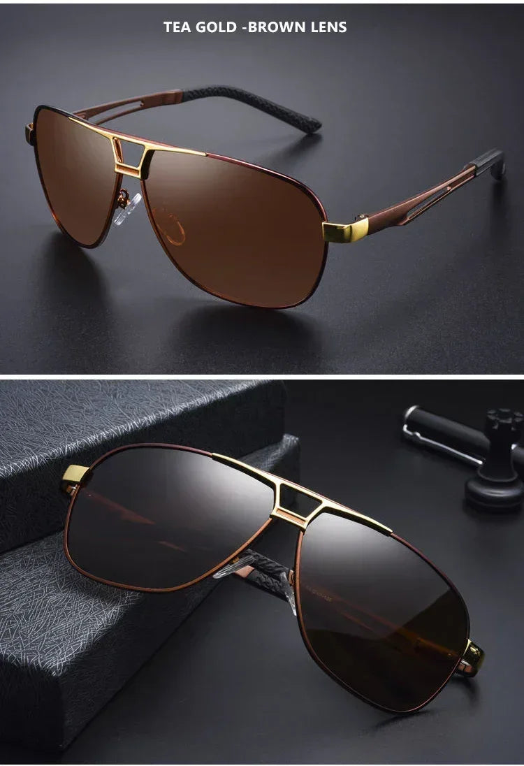 Top Quality Square Retro Photochromic Aluminum Sunglasses Men Polarized Driving Women Sun Glasses For Men Brown Oculos de sol Femstylo
