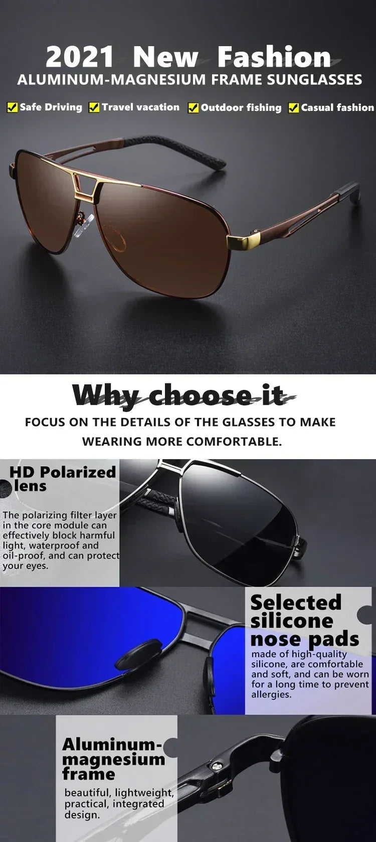 Top Quality Square Retro Photochromic Aluminum Sunglasses Men Polarized Driving Women Sun Glasses For Men Brown Oculos de sol Femstylo