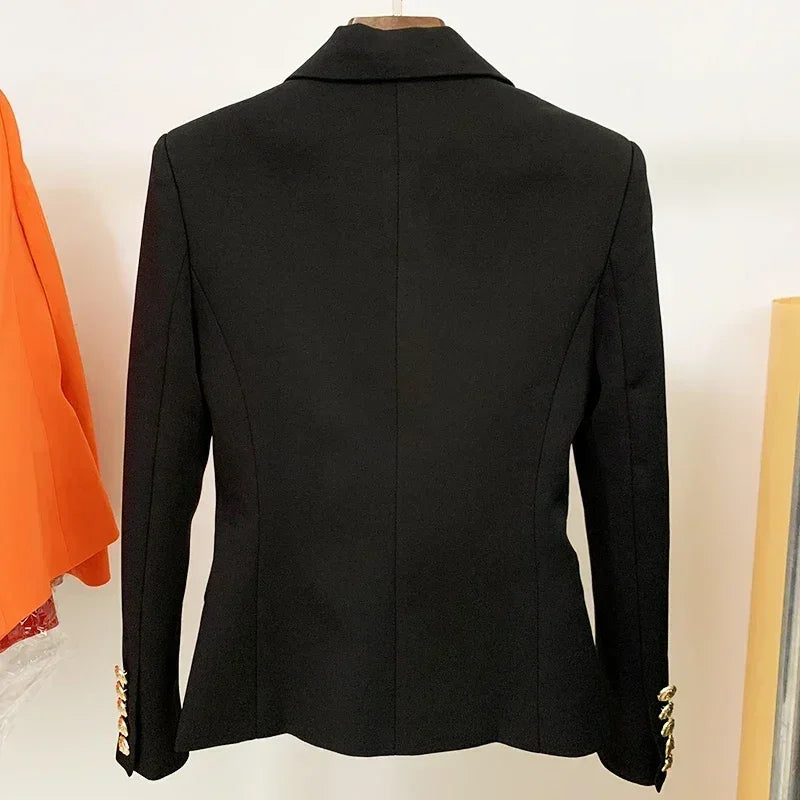 TOP QUALITY New Fashion 2024 Designer Jacket Women's Classic Double Breasted Metal Lion Buttons Blazer Outer Size S-5XL Femstylo