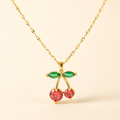 Retro Cherry Charm Necklace Fitkitty Culture Athleisure Wear, Yoga Wear & Women's Clothing