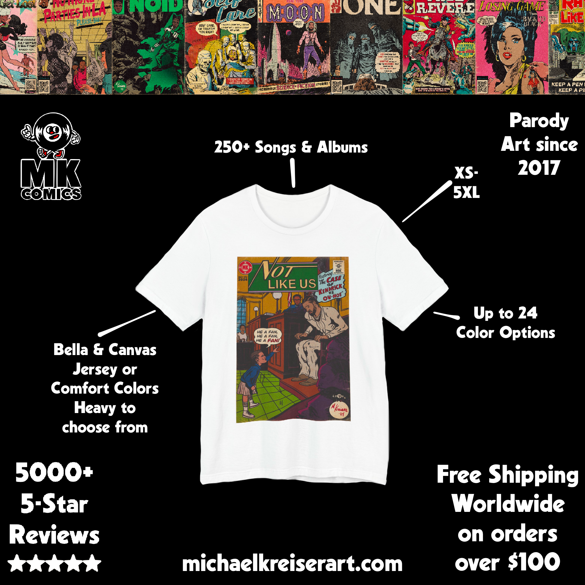 Not Like Us - Unisex Jersey Short Sleeve Tee Fine Art Of MK