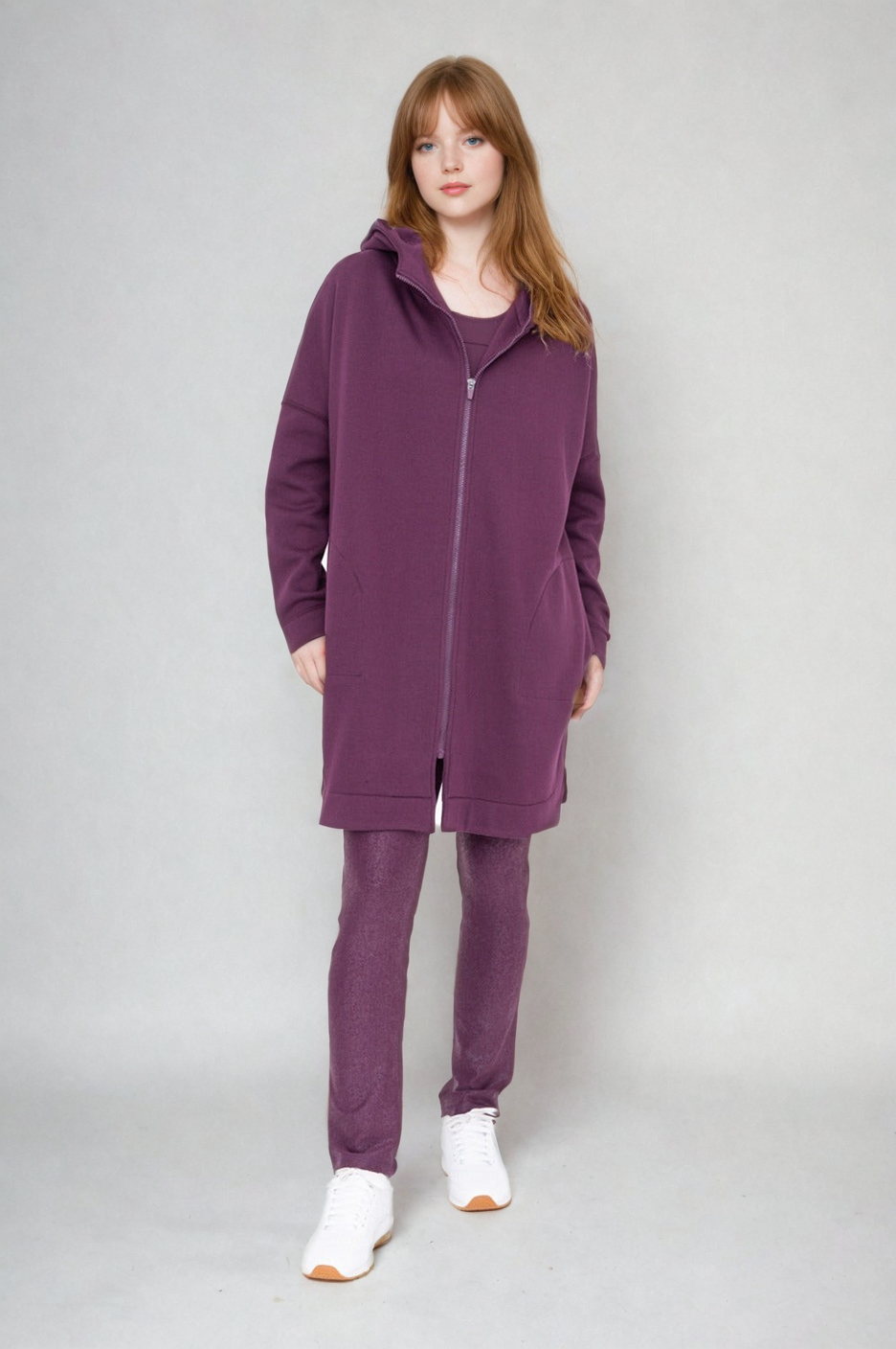 Cozy Comfort Zip Up Hoodie Jacket Burgundy Fitkitty Culture Athleisure Wear, Yoga Wear & Women's Clothing