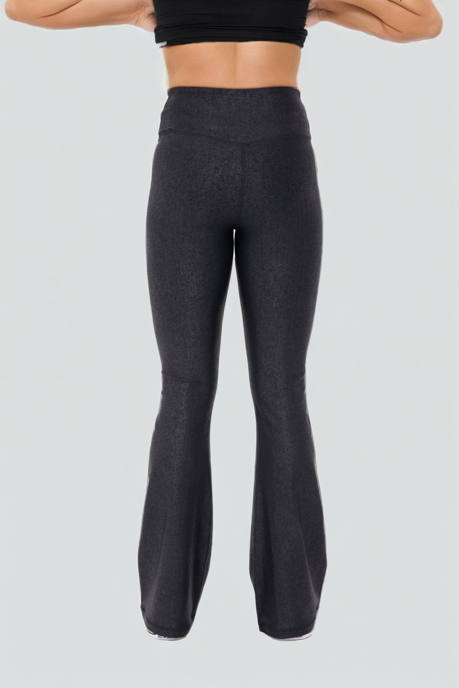 Luxe Edge Leather-Look Crossover Flare Leggings Fitkitty Culture Athleisure Wear, Yoga Wear & Women's Clothing