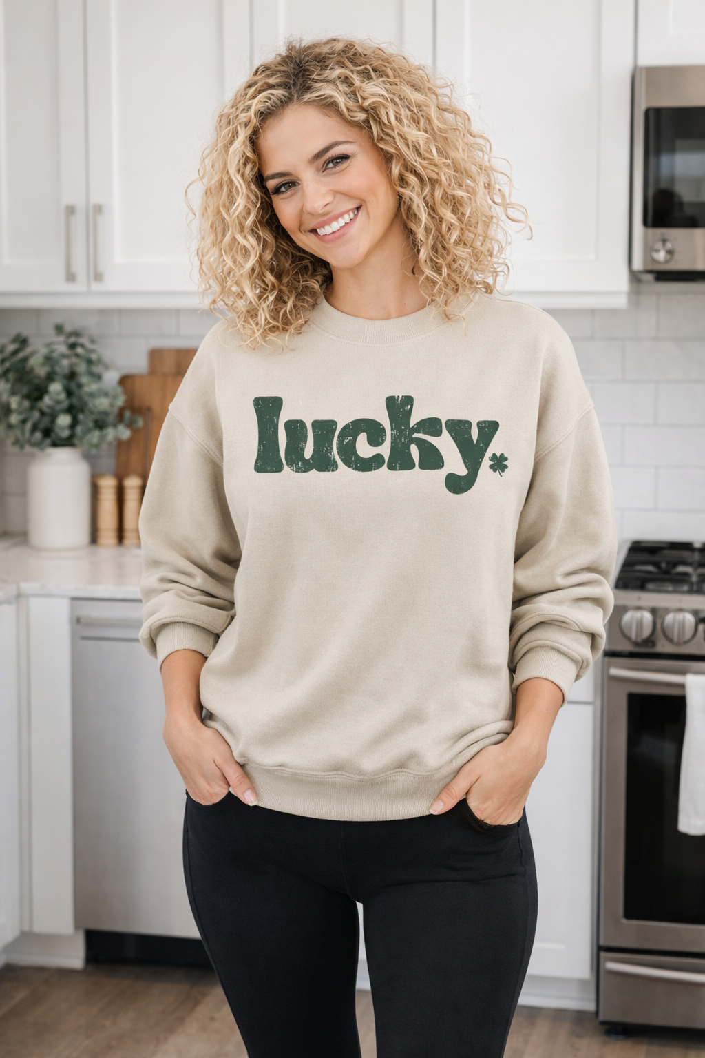 Lucky Charm Crewneck Sweatshirt Fitkitty Culture Athleisure Wear, Yoga Wear & Women's Clothing