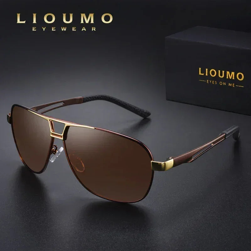 Top Quality Square Retro Photochromic Aluminum Sunglasses Men Polarized Driving Women Sun Glasses For Men Brown Oculos de sol Femstylo