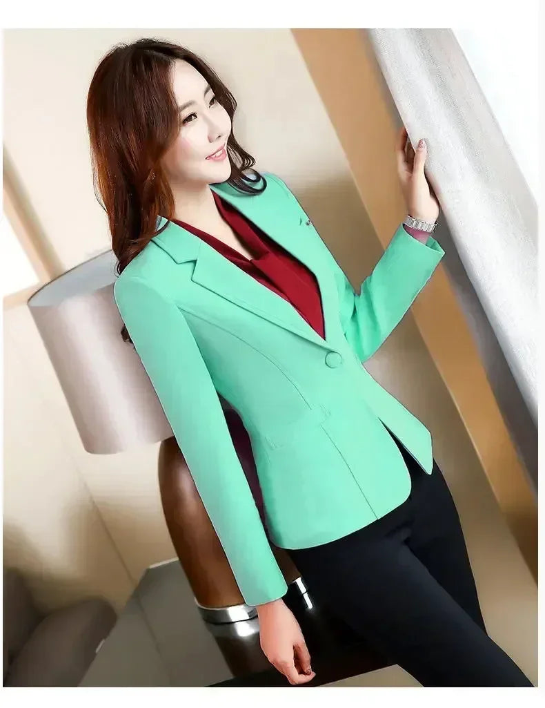 Korean Women's Fit and Tailored Blazer Jacket for Spring and Autumn Office Lady OL Casual Business Suit for Women Trendy Style Femstylo