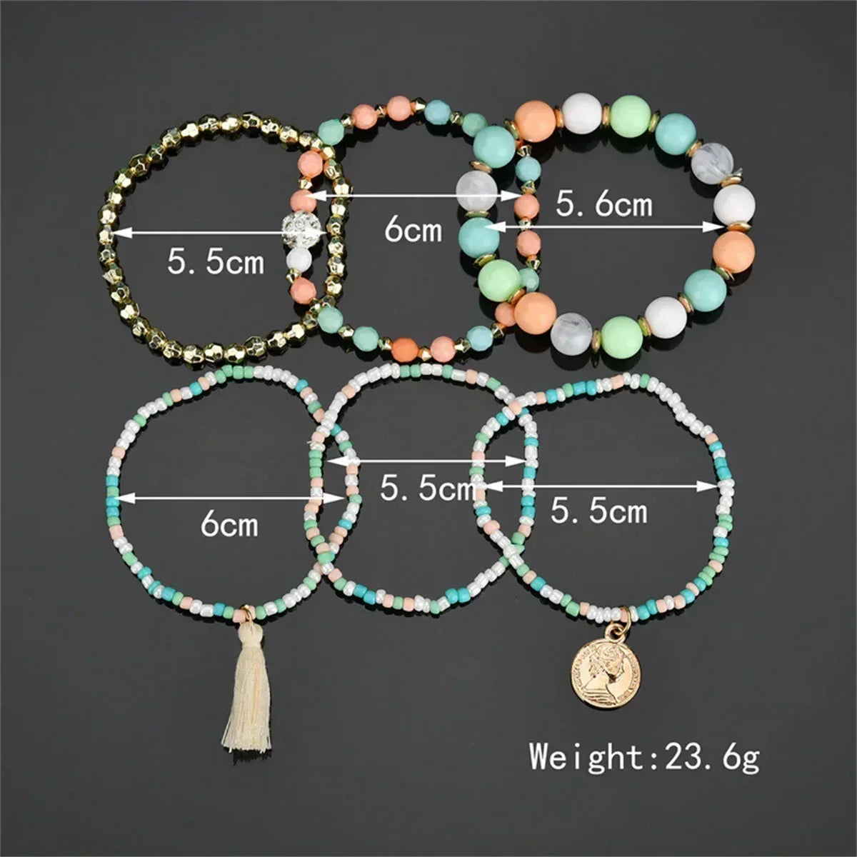 Bohemia Crystal Tassel Multicolor Beads Bracelets For Women Handmade Elastic Rope Charm Wrap Bracelet Summer Beach Party Jewelry Femstylo