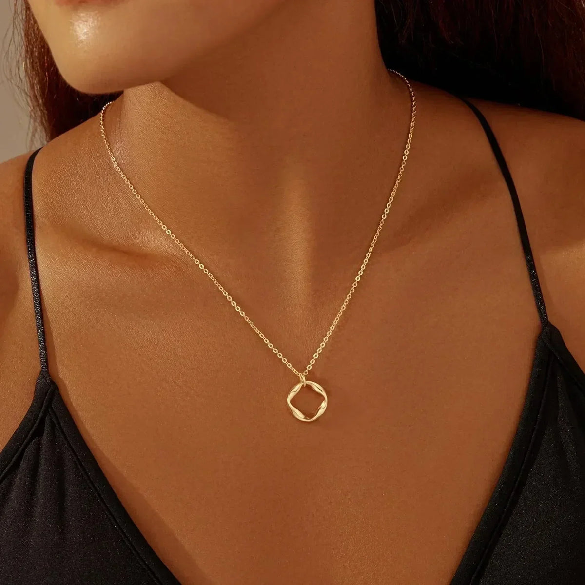 Layered Gold Necklaces for Women Stackable14K Gold Silver Plated Circle Paperclip Chain Pendant Choker Necklace Set For Woman Femstylo
