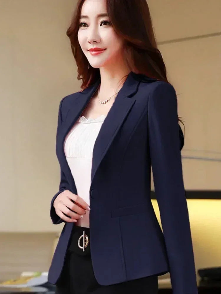 Korean Women's Fit and Tailored Blazer Jacket for Spring and Autumn Office Lady OL Casual Business Suit for Women Trendy Style Femstylo