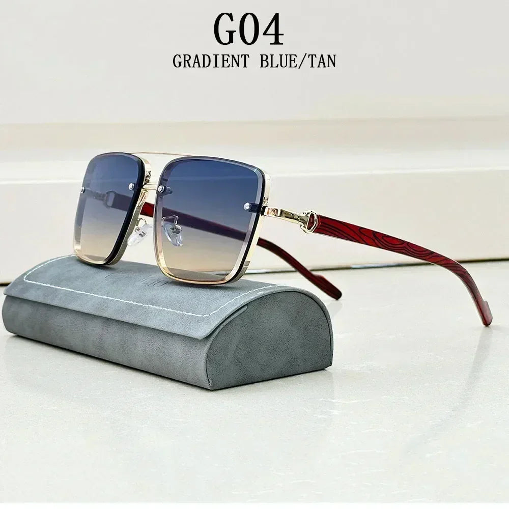 New Square Sunglasses For Men Vintage Outdoor Sunglasses Oculos Designer Wooden Glasses Sunscreen Sun Lentes Dropshipping Gafas Femstylo