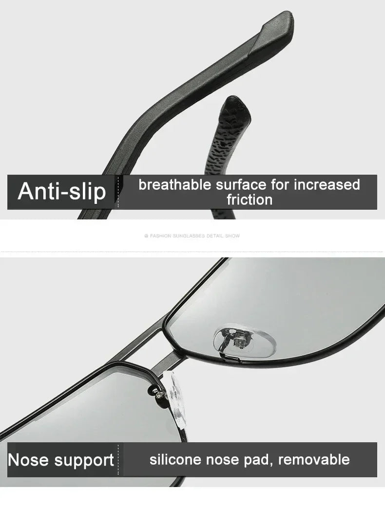 2024 UV400 Polarized Sunglasses Men Women Outdoor Discoloration Eyewear Men Trendy Photochromic Night Vision Sun Glasses Femstylo