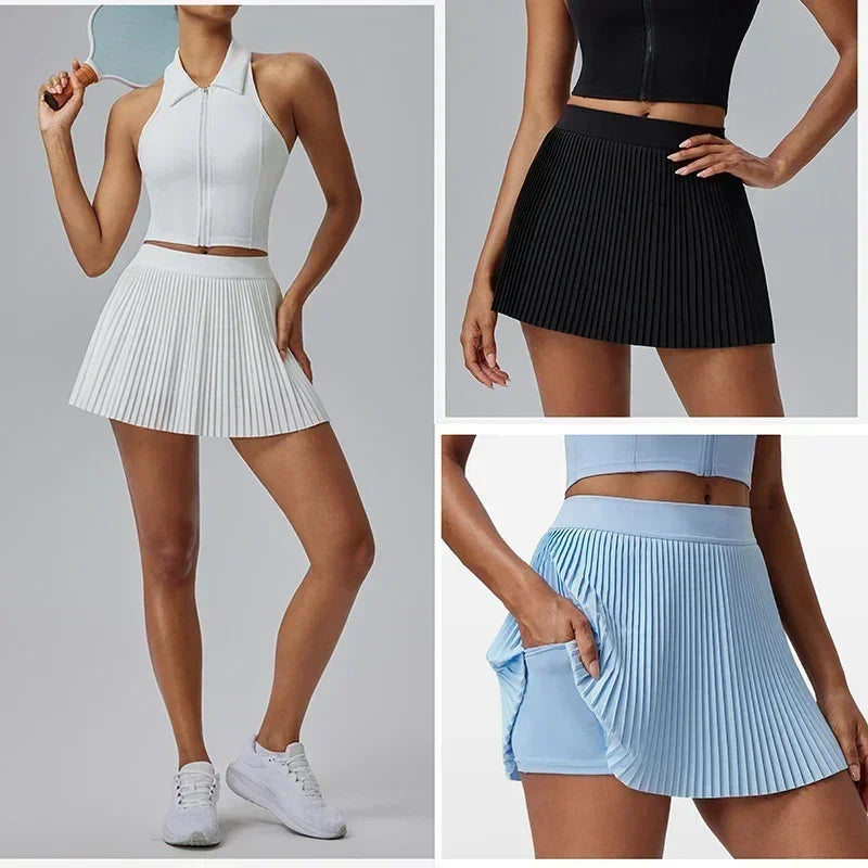 Floral Discount Sports Skirt for Women Quick-drying Badminton Tennis Trousers Skirt Fitness Half-body Pleated Skirt Shorts Femstylo
