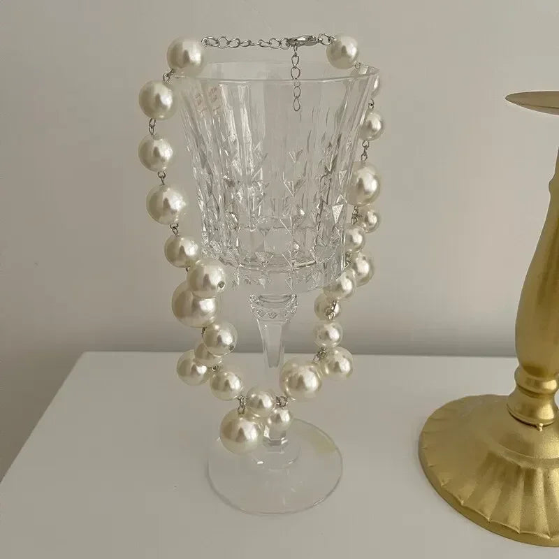 Elegant Imitation Pearl Women's Necklace Big Pearls Beads Choker Necklaces Party Wedding Bride Necklace Jewelry Girls Gifts Femstylo