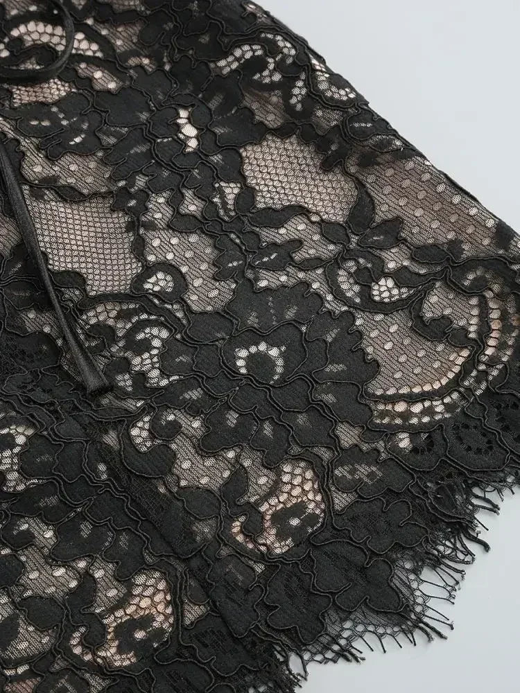 TARUXY Sexy Lace See-through Patchwork Corset Dress Female Bodycon Elegant Party MIrrgualr Mini Dress Women Tube Top Dress New Femstylo