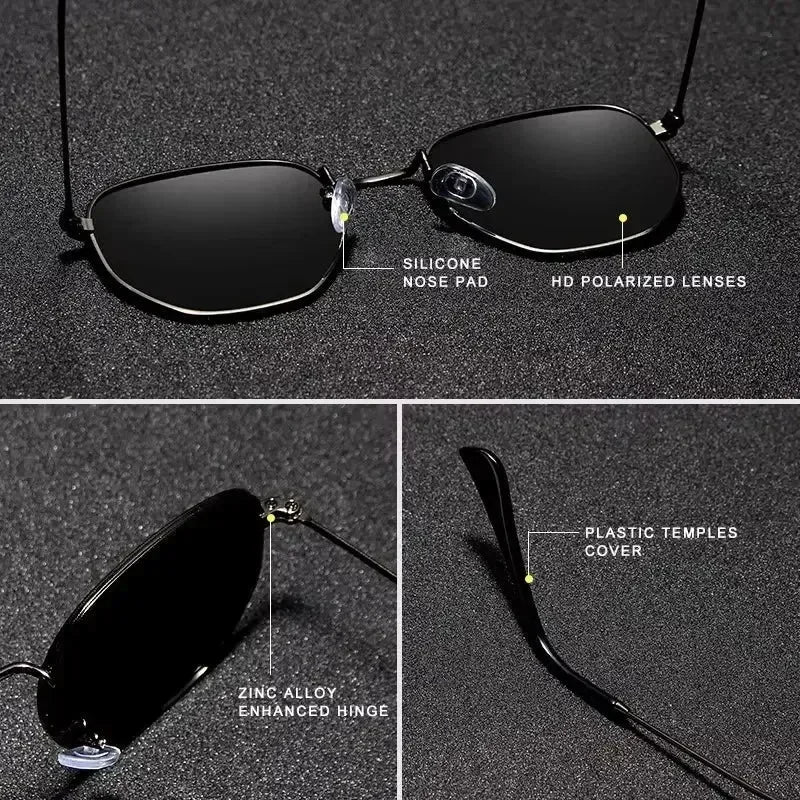 KINGSEVEN Fashion Women Polygon Sunglasses Men Polarized UV400 Sunscreen Round Thin Frame Glassses Luxury Causal Driving Eyewear Femstylo