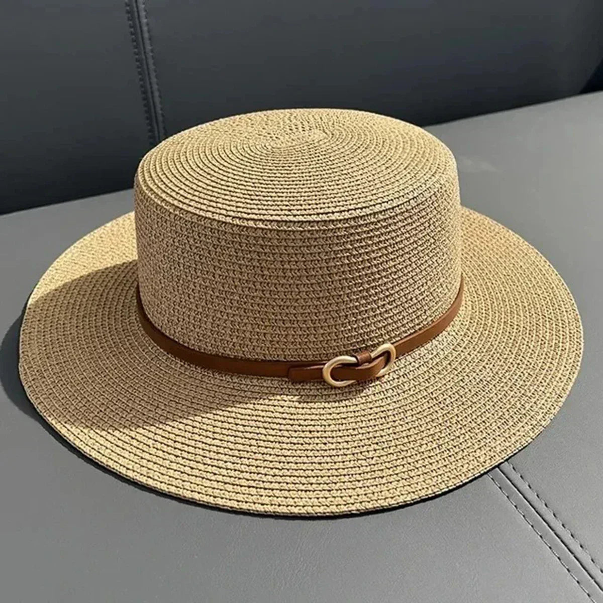 Simple Straw Summer Women Beach Hat Female Casual Panama Hat Women Flat Brim Bowknot Straw Cap Girls Sun Hat Femstylo