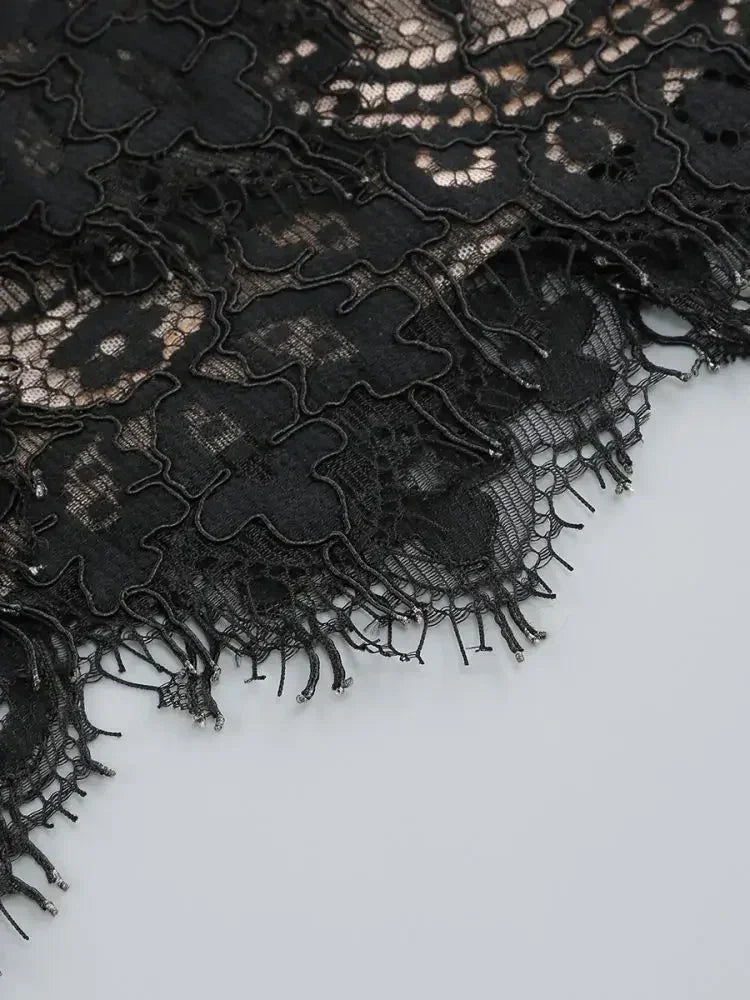 TARUXY Sexy Lace See-through Patchwork Corset Dress Female Bodycon Elegant Party MIrrgualr Mini Dress Women Tube Top Dress New Femstylo
