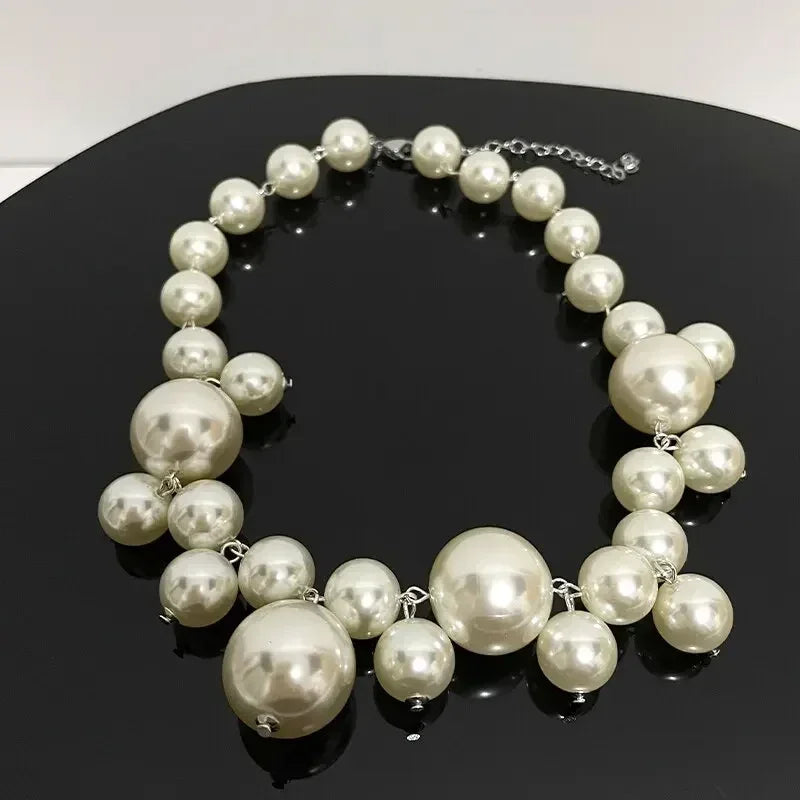 Elegant Imitation Pearl Women's Necklace Big Pearls Beads Choker Necklaces Party Wedding Bride Necklace Jewelry Girls Gifts Femstylo