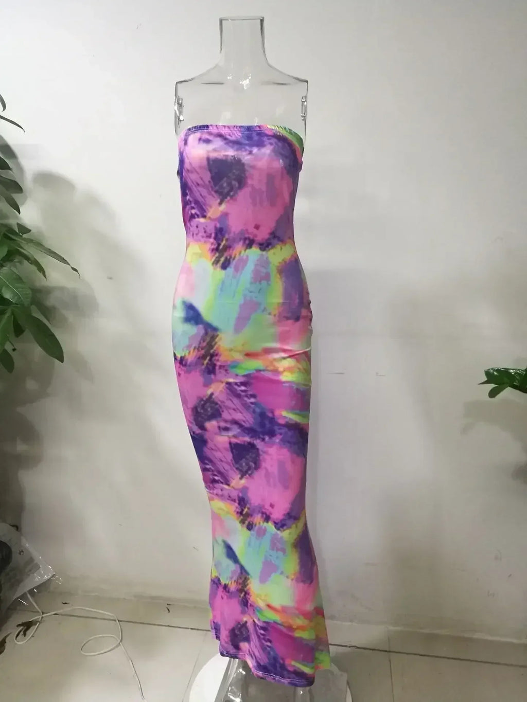 Spring And Summer Dresses For Women Chest Wrap Printed Off Shoulder Bandage Slim Sexy Long Dress 2023 New Fashion party MsChuh Femstylo