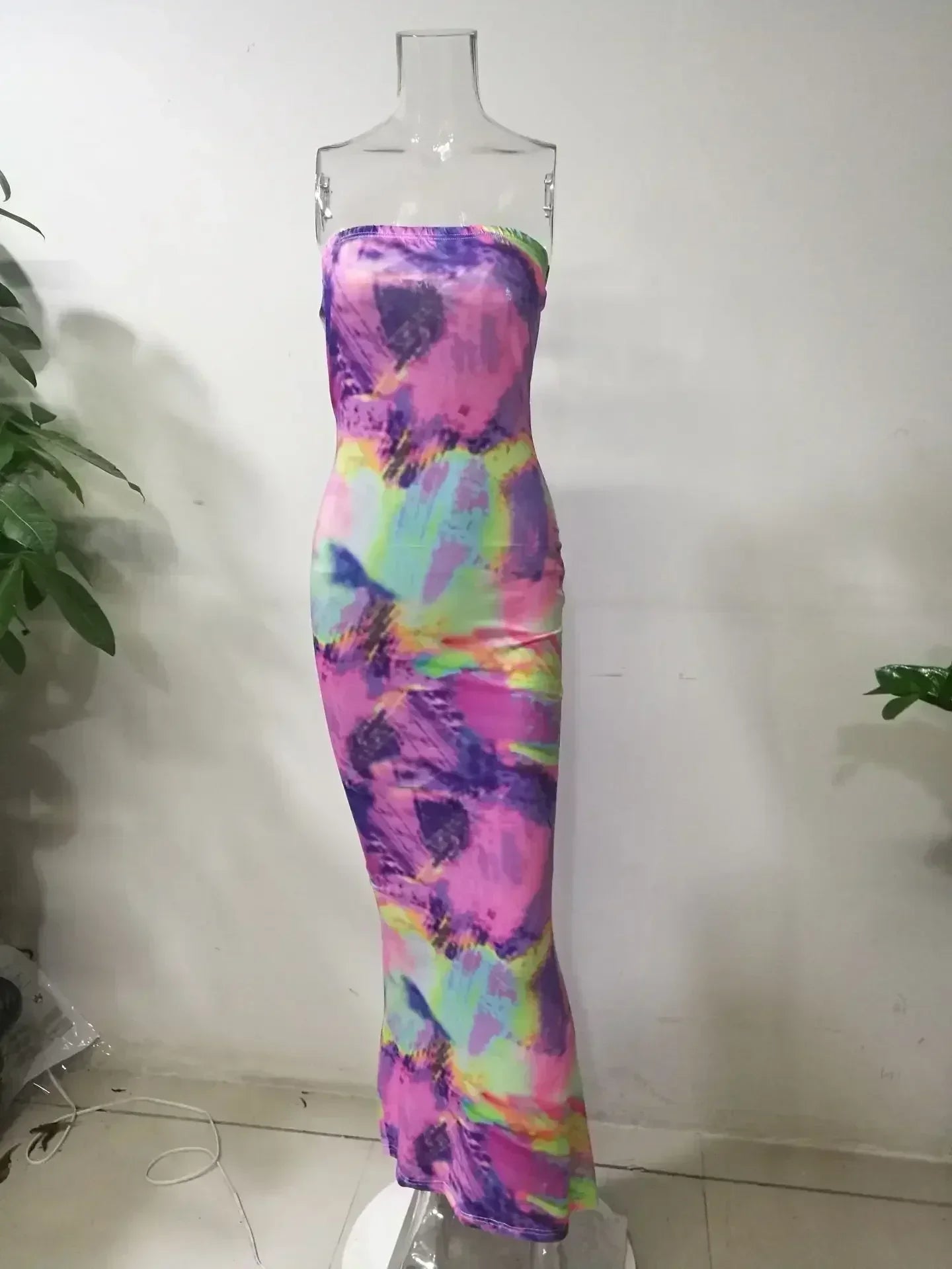 Spring And Summer Dresses For Women Chest Wrap Printed Off Shoulder Bandage Slim Sexy Long Dress 2023 New Fashion party MsChuh Femstylo
