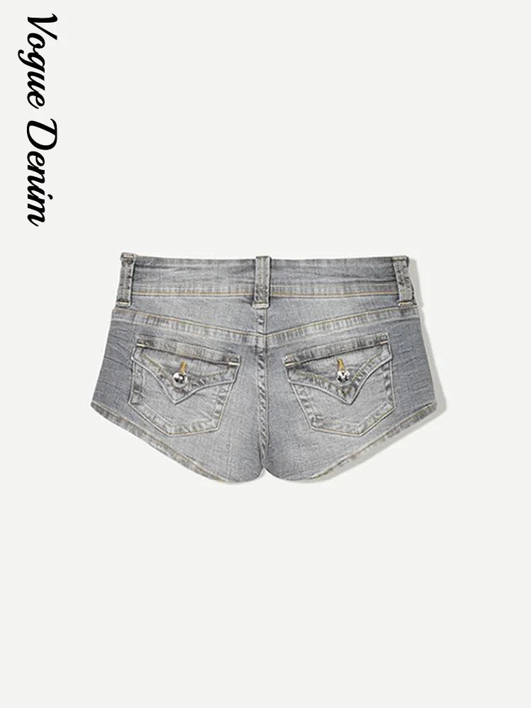 Summer Sexy Woman Denim Mini Pants Slim Low Waist Pockets Straight Short Jeans 2026 New Fashion High Street Women's Trousers Urban Fashion Icon