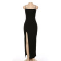 Y2K Summer Hot selling Women's Wear Slim Fit Off Back Sexy Split Dress with One Line Collar Urban Fashion Icon