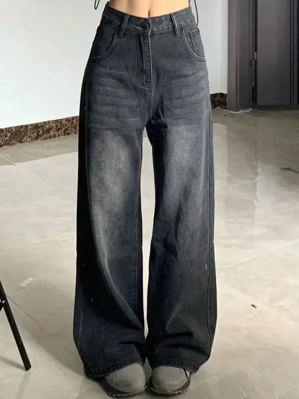 Slimming High-waisted Jeans For Women Pear-shaped Loose-fit Straight-leg Bell Bottoms Plus-size Female Denim Trousers Urban Fashion Icon