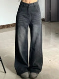 Slimming High-waisted Jeans For Women Pear-shaped Loose-fit Straight-leg Bell Bottoms Plus-size Female Denim Trousers Urban Fashion Icon