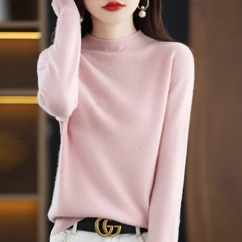 Cashmere Sweater Female 100% Merino Wool Winter Women Knitted Femme Pullover Top Winter Warm Women's 2024 New Urban Fashion Icon