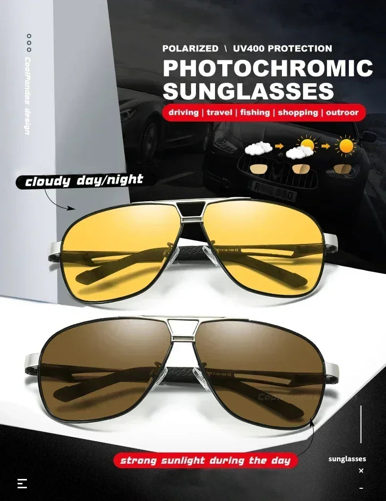 2024 UV400 Polarized Sunglasses Men Women Outdoor Discoloration Eyewear Men Trendy Photochromic Night Vision Sun Glasses Femstylo