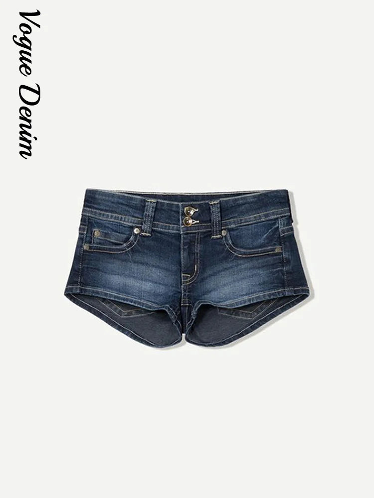 Summer Sexy Woman Denim Mini Pants Slim Low Waist Pockets Straight Short Jeans 2026 New Fashion High Street Women's Trousers Urban Fashion Icon