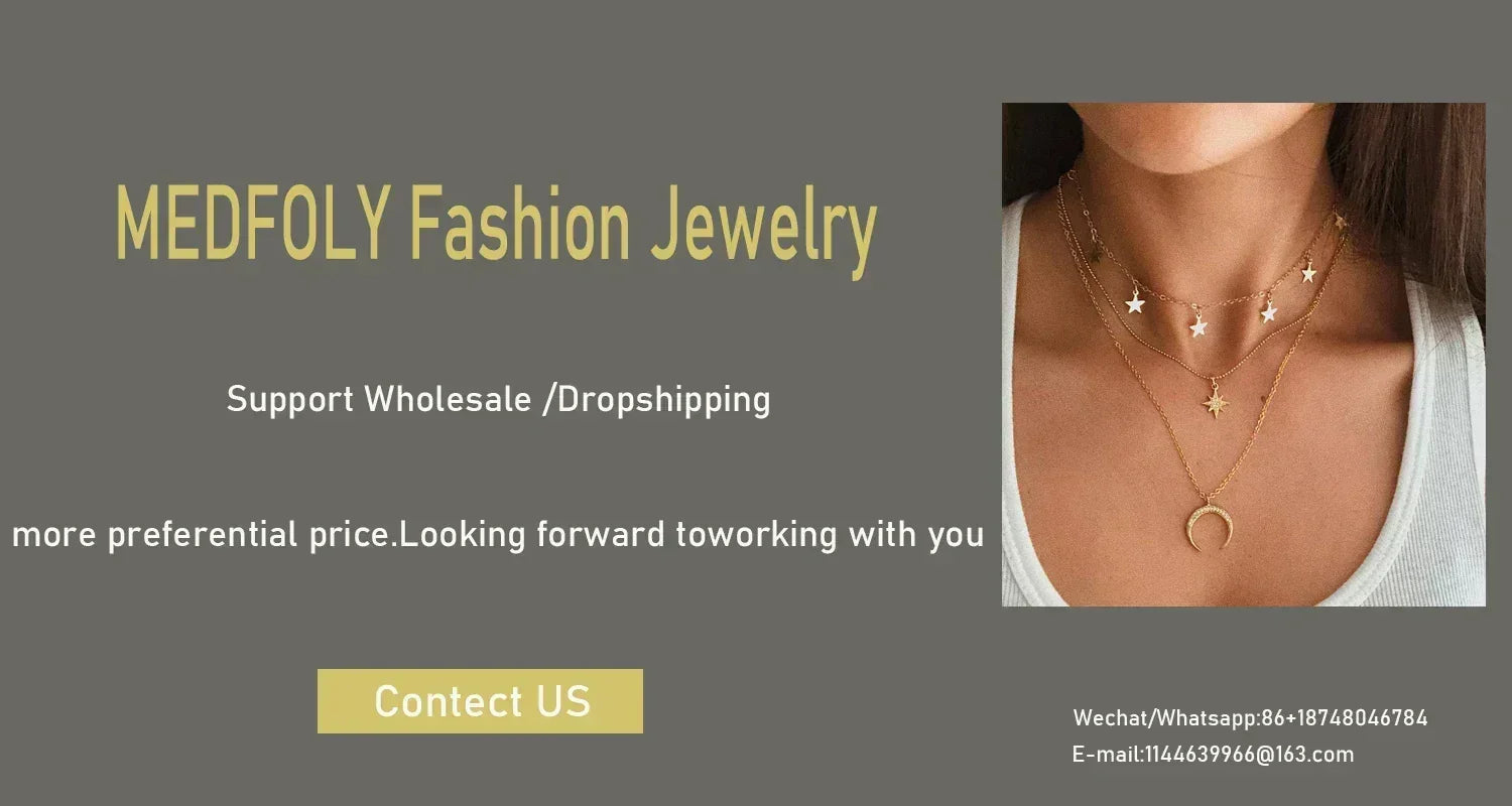 MEDFOLY 3pcs Gold Charm Necklace For Women Star Pearl Cross Pendant Neckalces Dainty 14K Gold Plated Summer Beach Jewelry Gifts Femstylo