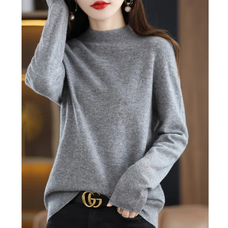 Cashmere Sweater Female 100% Merino Wool Winter Women Knitted Femme Pullover Top Winter Warm Women's 2024 New Urban Fashion Icon