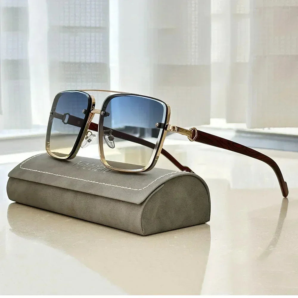 New Square Sunglasses For Men Vintage Outdoor Sunglasses Oculos Designer Wooden Glasses Sunscreen Sun Lentes Dropshipping Gafas Femstylo