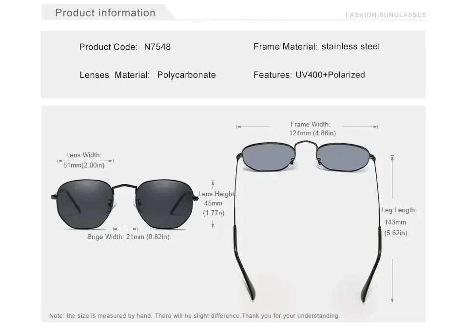 KINGSEVEN Fashion Women Polygon Sunglasses Men Polarized UV400 Sunscreen Round Thin Frame Glassses Luxury Causal Driving Eyewear Femstylo