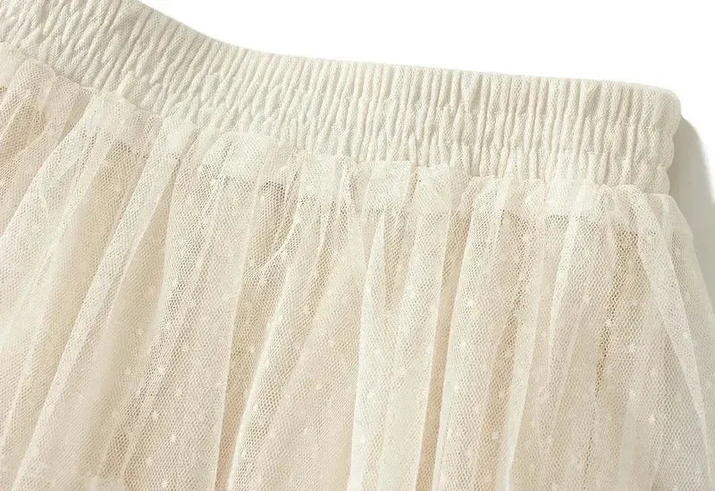 Women's High Waisted Slimming Sand Cake Skirt, Half Skirt, High-End Feeling Gauze, Long Skirt, Summer, , 2025 Hundred fold skirt Femstylo