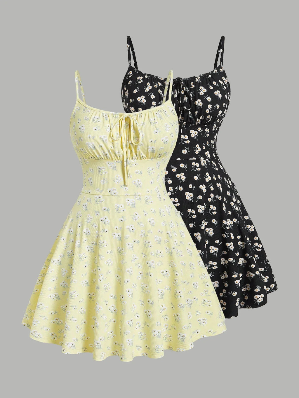 New fashion floral elegant sleeveless thin strap camisole dress Urban Fashion Icon