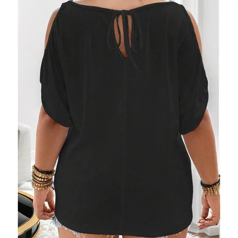 Pullover loose casual strapless solid color women's t-shirt Urban Fashion Icon