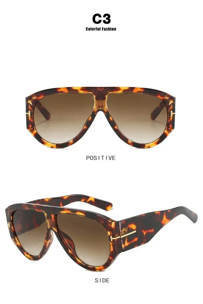 2024 New Fashion Big Frame Pilot Brown Sunglasses Women Men Brand T Outdoor Sun Glasses Female Shade Oculos De Sol Gifts Femstylo