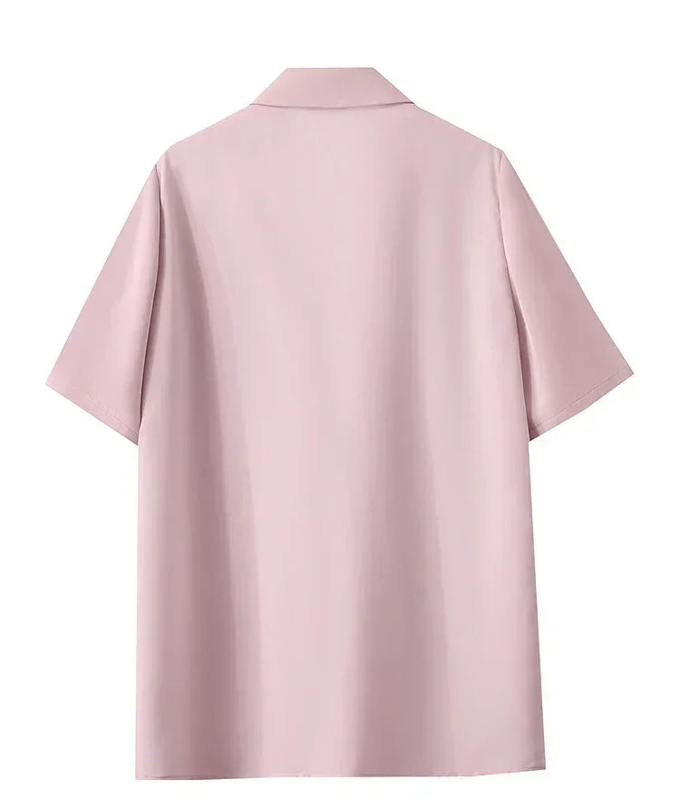 Amii Women's Top Minimalist 2025 Summer New Notched Lapel Contrast Material Patchwork One Button Short Sleeve Blazer 12542081 Femstylo