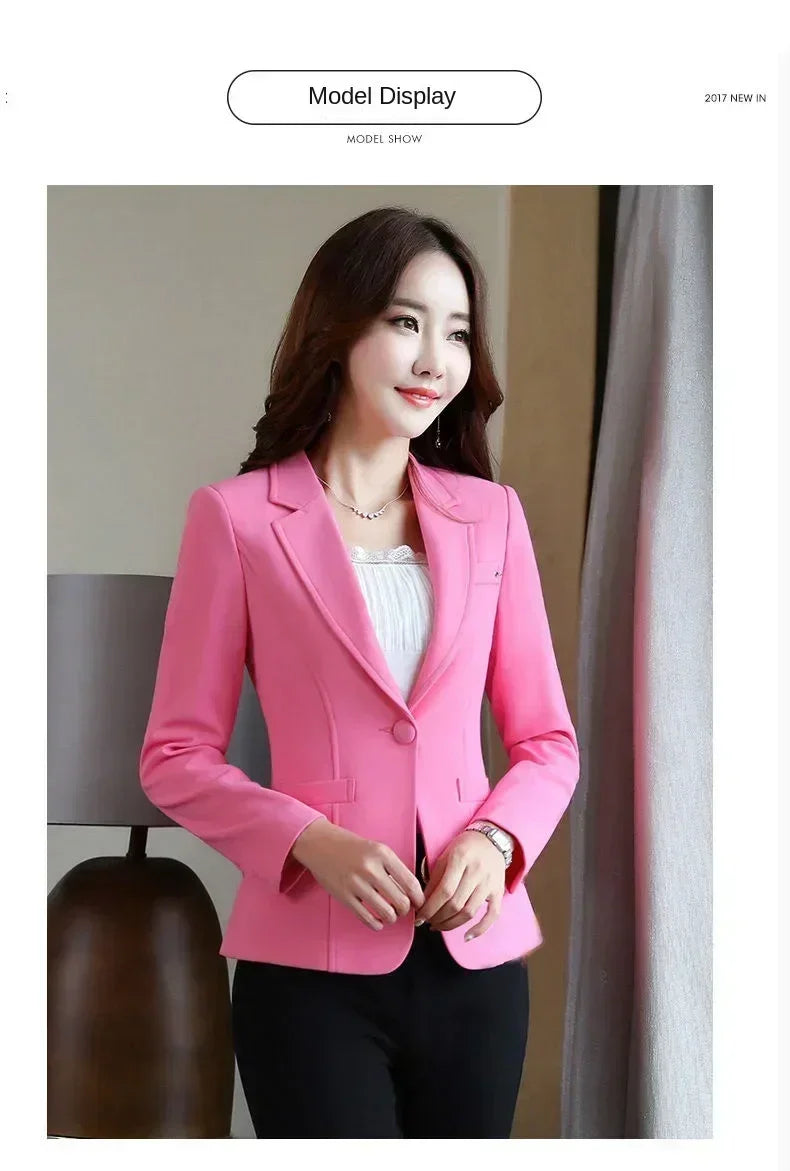 Korean Women's Fit and Tailored Blazer Jacket for Spring and Autumn Office Lady OL Casual Business Suit for Women Trendy Style Femstylo