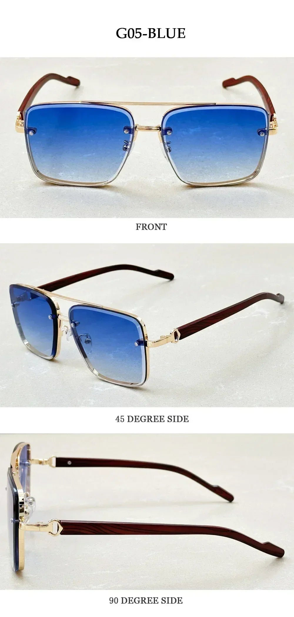 New Square Sunglasses For Men Vintage Outdoor Sunglasses Oculos Designer Wooden Glasses Sunscreen Sun Lentes Dropshipping Gafas Femstylo