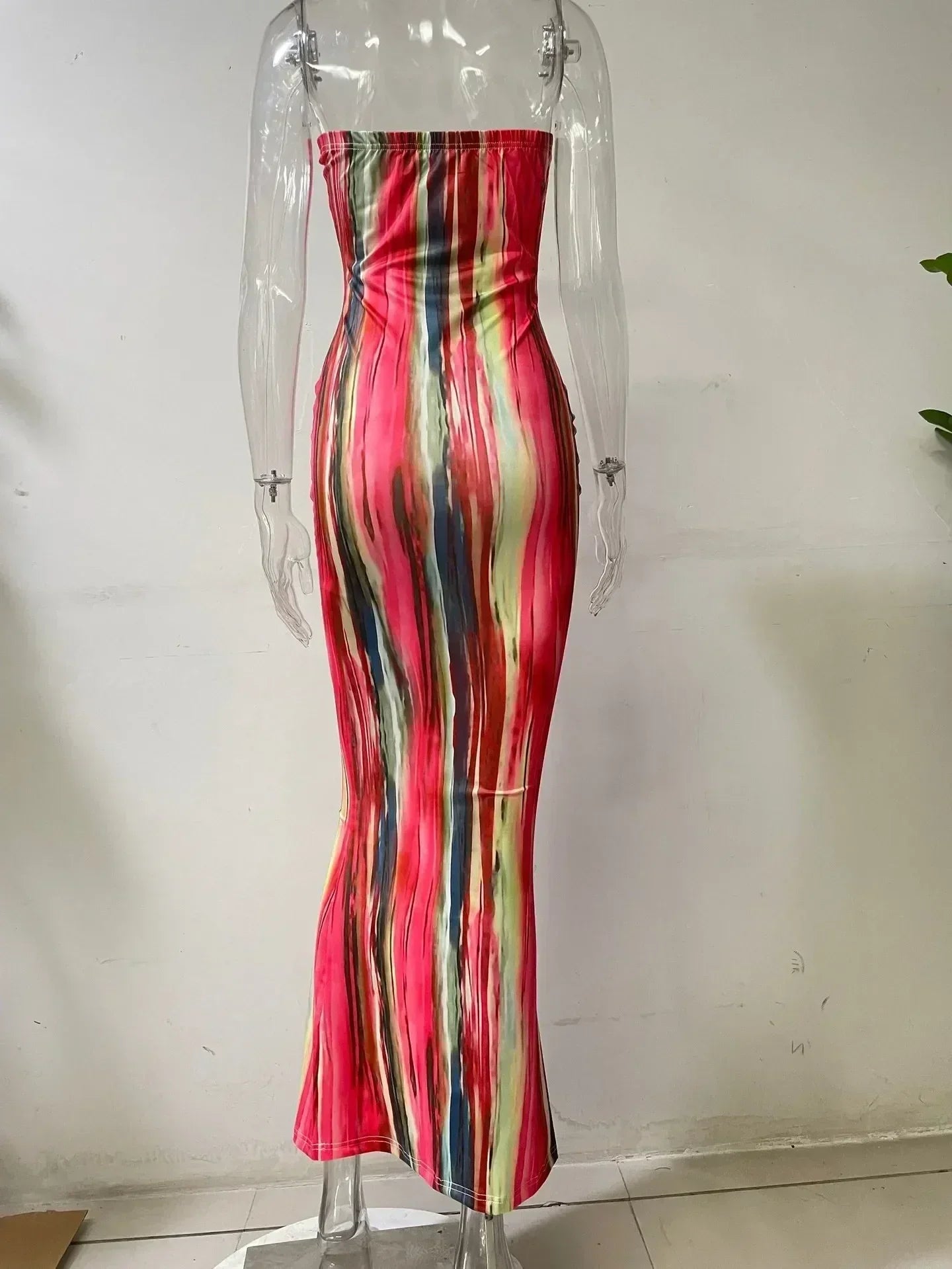 Spring And Summer Dresses For Women Chest Wrap Printed Off Shoulder Bandage Slim Sexy Long Dress 2023 New Fashion party MsChuh Femstylo