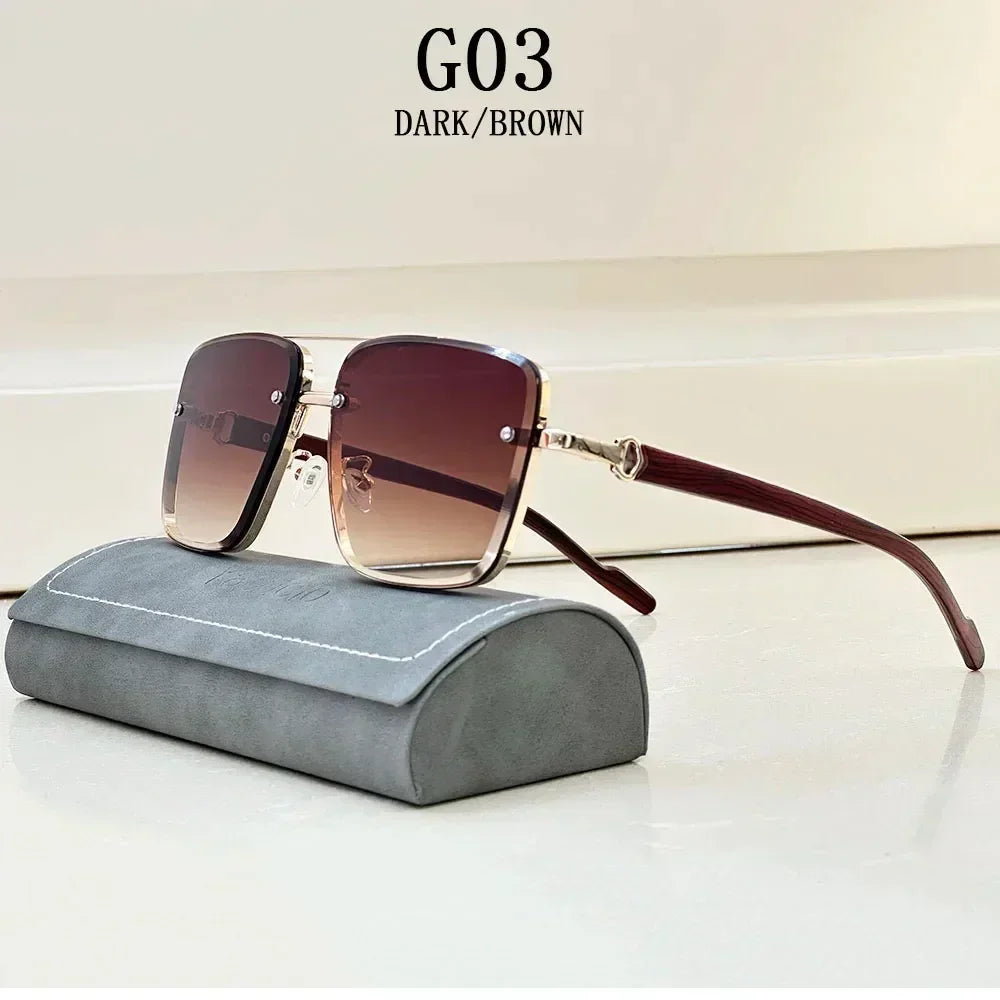 New Square Sunglasses For Men Vintage Outdoor Sunglasses Oculos Designer Wooden Glasses Sunscreen Sun Lentes Dropshipping Gafas Femstylo